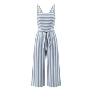 Striped  Wide Leg Blue & White Stripe Jumpsuit sz S NWOT